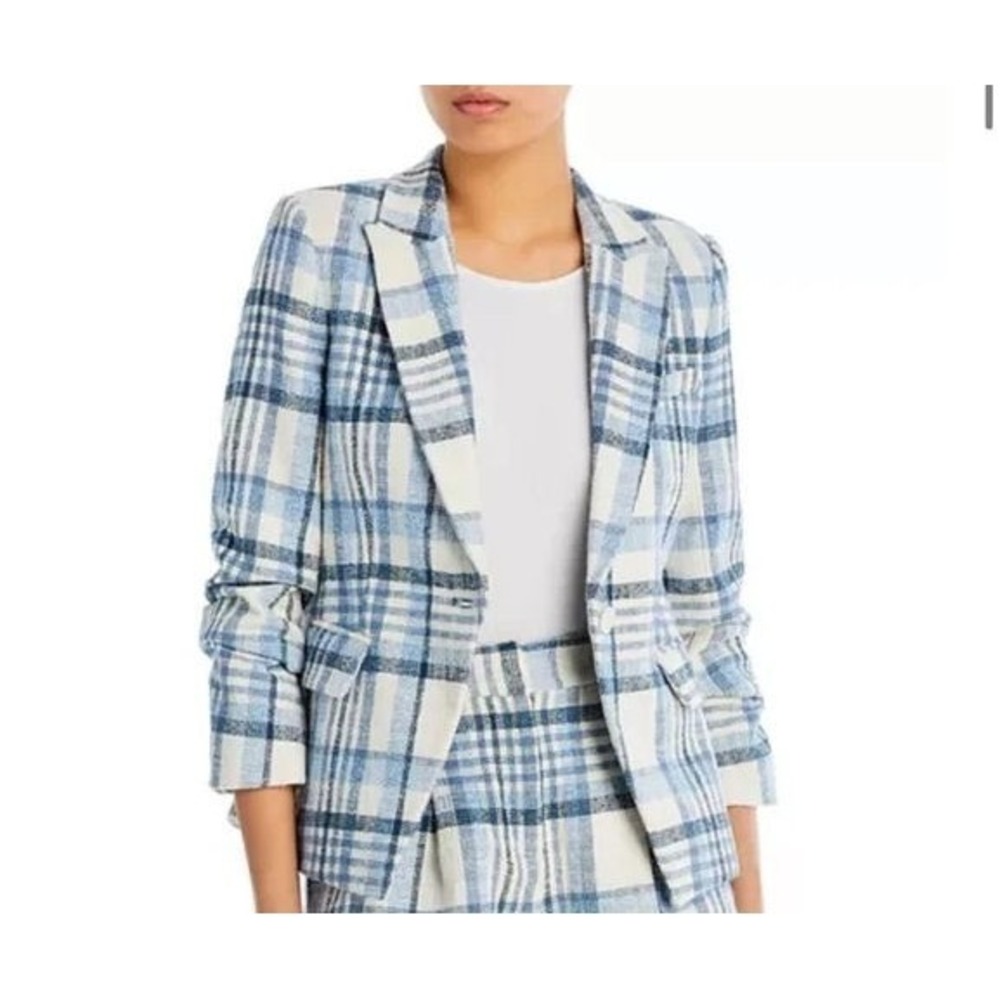 Derek Lam 10 Crosby Women's Ralph Plaid Tweed Blazer - Blue - Size 00